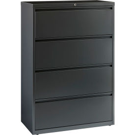 36"W 4 Drawer Lateral File Cabinet, Charcoal