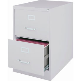 25" Deep Vertical File Cabinet 2-Drawer Legal Size - Light Gray