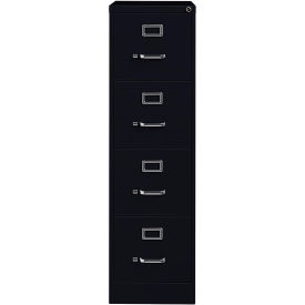 26-1/2" Deep Vertical File Cabinet 4-Drawer Letter Size - Black