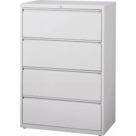 36"W 4 Drawer Lateral File Cabinet, Light Gray