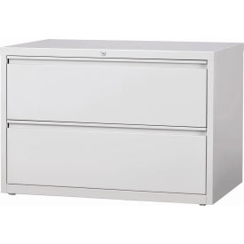 42"W 2 Drawer Lateral File Cabinet, Light Gray