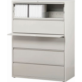 42"W 5 Drawer Lateral File Cabinet, Light Gray