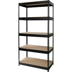 5 Shelf, Heavy Duty Boltless Shelving Starter, 36"W x 18"D x 72"H, Wood Deck