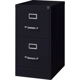 22" Deep Vertical File Cabinet 2-Drawer Letter Size Black