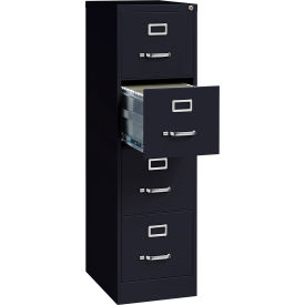 22" Deep Vertical File Cabinet 4-Drawer Letter Size Black