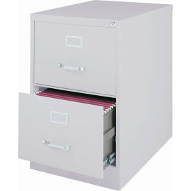 26-1/2" Deep Vertical File Cabinet 2-Drawer Legal Size - Light Gray