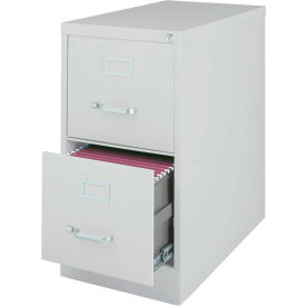 26-1/2" Deep Vertical File Cabinet 2-Drawer Letter Size - Light Gray