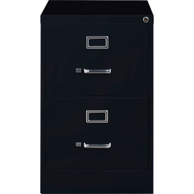 25" Deep Vertical File Cabinet 2-Drawer Legal Size - Black