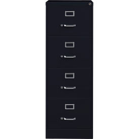 25" Deep Vertical File Cabinet 4-Drawer Legal Size - Black