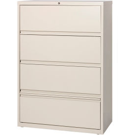 36"W Receding Drawer Front Lateral File 4-Drawer- Putty