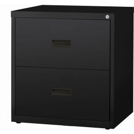 30"W 2 Drawer Lateral File Cabinet, Black