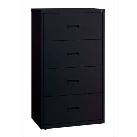30"W 4 Drawer Lateral File Cabinet, Black