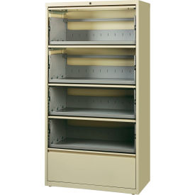 36"W Receding Drawer Front Lateral File 5-Drawer - Putty