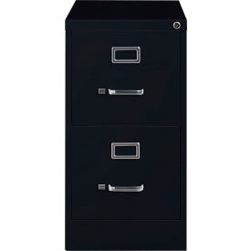 25" Deep Vertical File Cabinet 2-Drawer Letter Size - Black