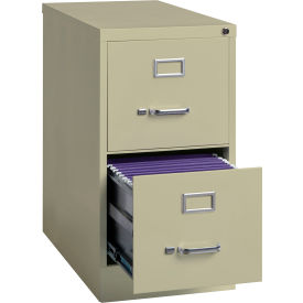 25" Deep Vertical File Cabinet 2-Drawer Letter Size - Putty