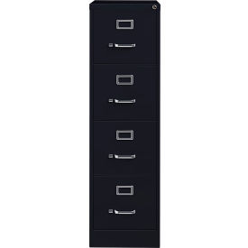 25" Deep Vertical File Cabinet 4-Drawer Letter Size - Black