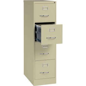 25" Deep Vertical File Cabinet 4-Drawer Letter Size - Putty