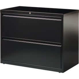 36"W 2 Drawer Lateral File Cabinet, Black