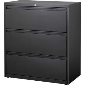 36"W 3 Drawer Lateral File Cabinet, Black