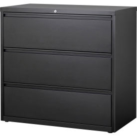 42"W 3 Drawer Lateral File Cabinet, Black