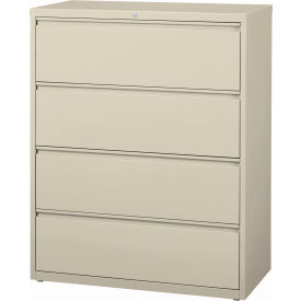 42"W 4 Drawer Lateral File Cabinet, Putty