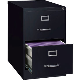 26-1/2" Deep Vertical File Cabinet 2-Drawer Legal Size - Black