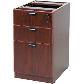 Deluxe Pedestal, Box/Box/File, 15-1/2"W x 22"D, Mahogany
