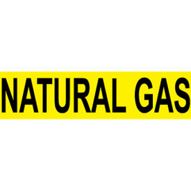 Pressure Sensitive Pipe Marker, Natural Gas, 14"W x 2-1/4"H, Pack of 25