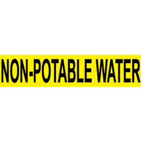 Pressure Sensitive Pipe Marker, Non Potable Water, 7"W x 1-1/8"H, Pack of 25