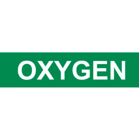 Pressure Sensitive Pipe Marker, Oxygen, 7"W x 1-1/8"H, Green, Pack of 25