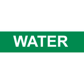 Pressure Sensitive Pipe Marker, Water, 9"W x 2-1/4"H, Pack of 25