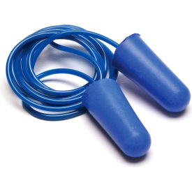 Metal Detectable Disposable Earplugs, Corded, 32dB, 100 Pairs/Box