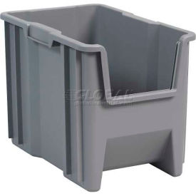 Plastic Stack-N-Store Bin, 17-1/2"L x 10-7/8"W x 12-1/2"H, Gray
