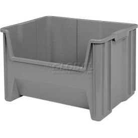 Plastic Stack-N-Store Bin, 15-1/4"L x 19-7/8"W x 12-7/16"H, Gray
