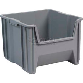 Plastic Stack-N-Store Bin, 17-1/2"L x 6-1/2"W x 12-1/2"H, Gray
