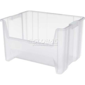 Plastic Stack-N-Store Bin, 15-1/4"L x 19-7/8"W x 12-7/16"H, Clear