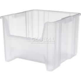 Plastic Stack-N-Store Bin, 17-1/2"L x 16-1/2"W x 12-1/2"H, Clear