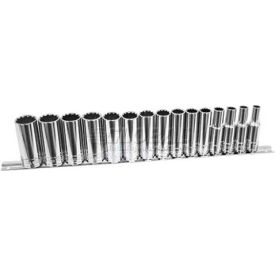 Impact SAE Socket Set, 3/8" Drive, 6-Point, 7 Pieces, 3/8" to 3/4"