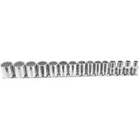 Chrome Socket, 3/8" Drive, 12 Point, 8mm, Short