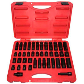 3/8" Drive, 6 Point, Short & Deep Impact Socket Set, 42 Piece