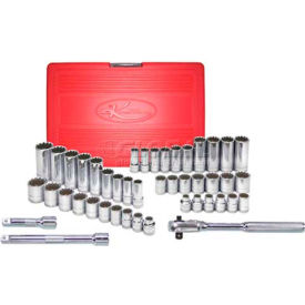 Chrome Spline Socket Set, 3/8" Drive, 45 Piece