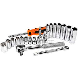 Fractional Socket Set, 1/4" Drive, 6 Point, 21 Piece