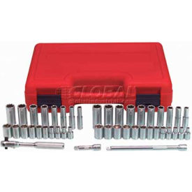 Chrome Socket Set, 1/4" Drive, 6 Point, 44 Piece