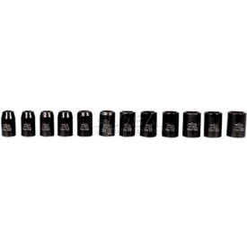 Metric Impact Socket Set, 1/2" Drive, 6 Point, Short, 12 Piece