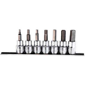 Hex Bit Set, Fractional, 3/8" Drive, 7 Pieces