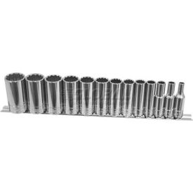 Fractional Socket Set, 3/8" Drive, 12 Point, 13 Piece, Deep