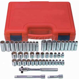Chrome Socket Set, 3/8" Drive, 12 Point, 47 Piece