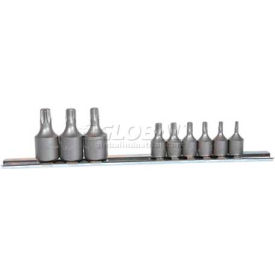 Internal Torx Socket Set, 1/4" & 3/8" Drive, T10-T50, 9 Piece