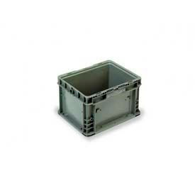 Stakpak Modular Straight Wall Container, 12"L x 15"W x 9-1/2"H, Gray, Polyethylene