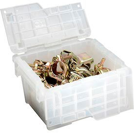 Flipak Attached Lid Container, 11-13/16"L x 9-13/16"W x 7-11/16"H, Clear